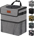 Vankor Car Trash Can for Car Cute, Car Trash Bag Bin Hanging Waterproof Automotive Car Garbage Cans Leak Proof Vehicle Trash Can Stripe