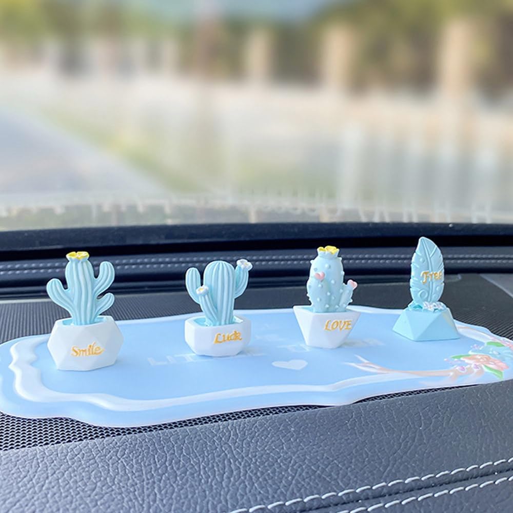 ZOSTLAND 5pcs Cute Car Air Vent Clip Decoration,Car Air Fresheners, Funny Car Vent Clip,Personalized Automotive Interior Decoration Accessories,Car Decor Gift for Women,Girl,Men (5pcs Cactus Blue)