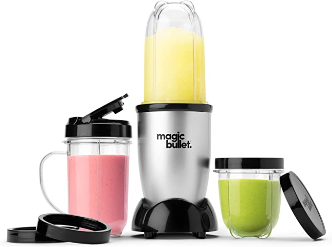 magic bullet blender, small, silver, 11 piece set