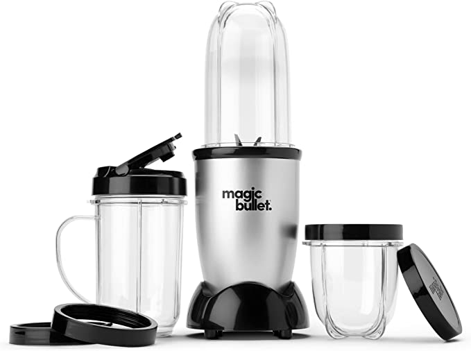 magic bullet blender, small, silver, 11 piece set