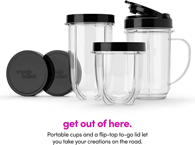 magic bullet blender, small, silver, 11 piece set