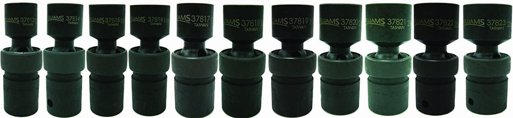 Williams 37916 11-Piece 1/2-Inch Drive Metric Universal 6 Point Impact Socket Set