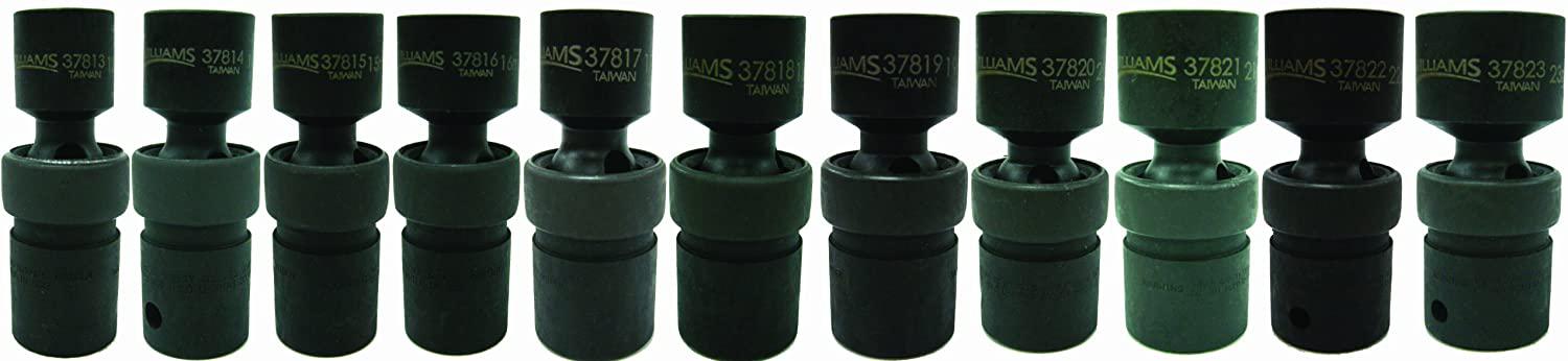 Williams 37916 11-Piece 1/2-Inch Drive Metric Universal 6 Point Impact Socket Set
