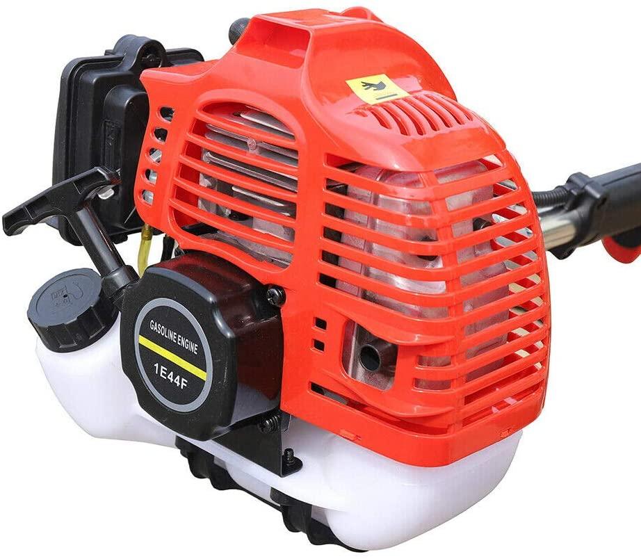 Handheld Gas Powered Tillers Cultivator, 42.7CC 2 Stroke Engine Machine Weeding Tool Suitable for Digging Weed Removal Soil Cultivation
