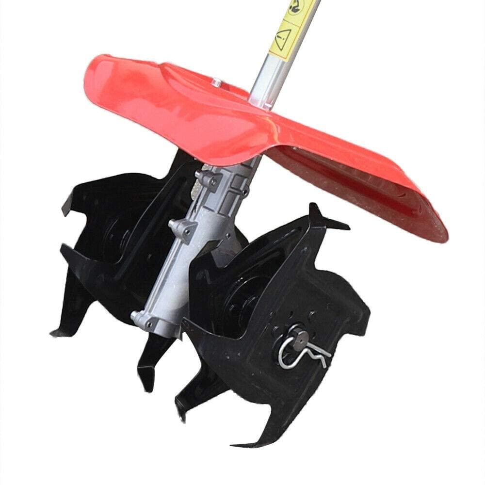 Handheld Gas Powered Tillers Cultivator, 42.7CC 2 Stroke Engine Machine Weeding Tool Suitable for Digging Weed Removal Soil Cultivation