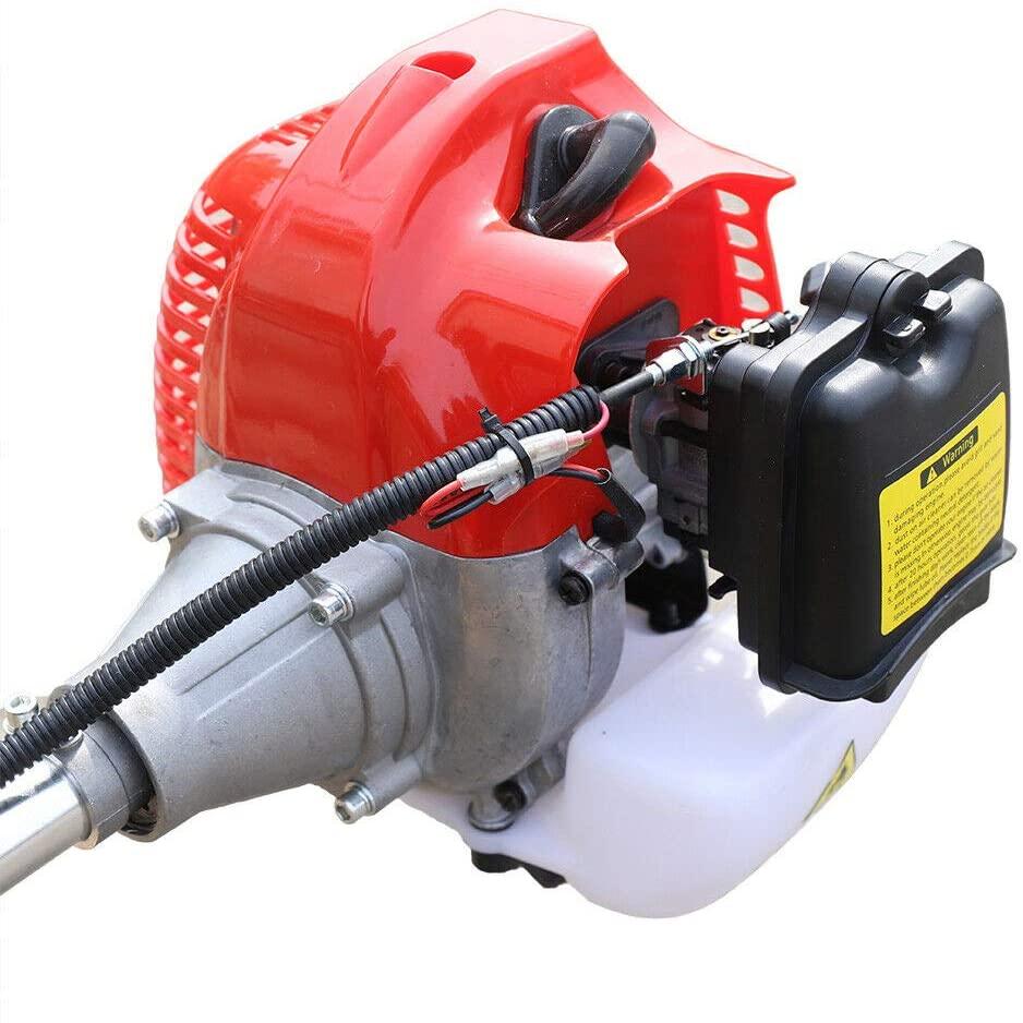 Handheld Gas Powered Tillers Cultivator, 42.7CC 2 Stroke Engine Machine Weeding Tool Suitable for Digging Weed Removal Soil Cultivation