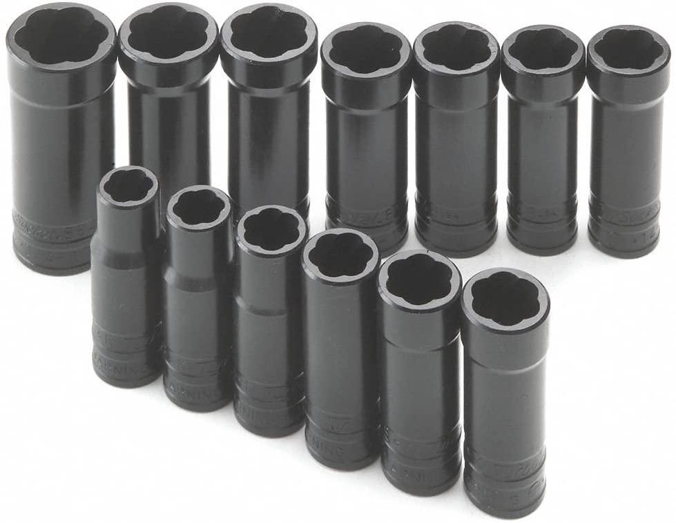 S K Hand Tools 13 Piece 3 8 Drive Sae And Metric Deep Twist Turbosocketa Set SKT833