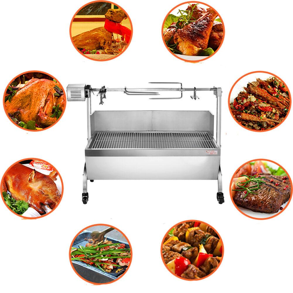 35" Hog Roast Machine BBQ Spit Chicken Pig Roaster Rotisserie Roasting Motor
