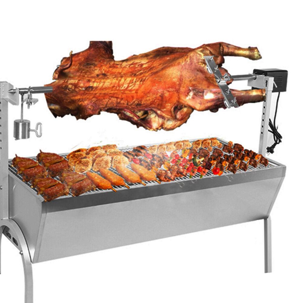 35" Hog Roast Machine BBQ Spit Chicken Pig Roaster Rotisserie Roasting Motor