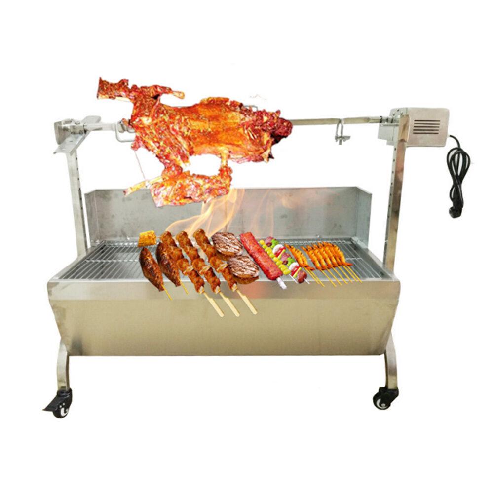 35" Hog Roast Machine BBQ Spit Chicken Pig Roaster Rotisserie Roasting Motor
