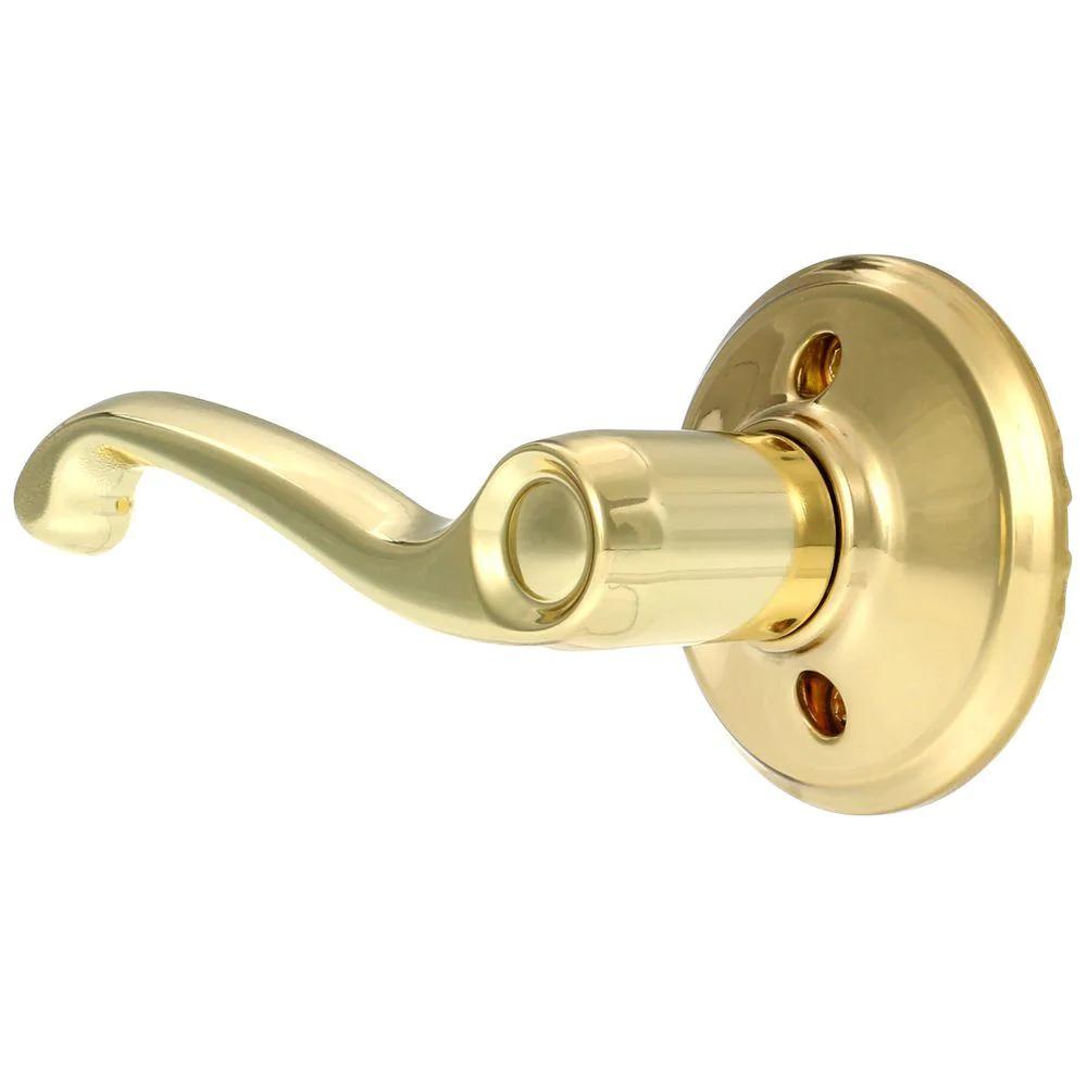 Flair Bright Brass Left Handed Dummy Door Lever