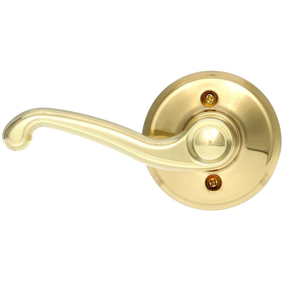 Flair Bright Brass Left Handed Dummy Door Lever