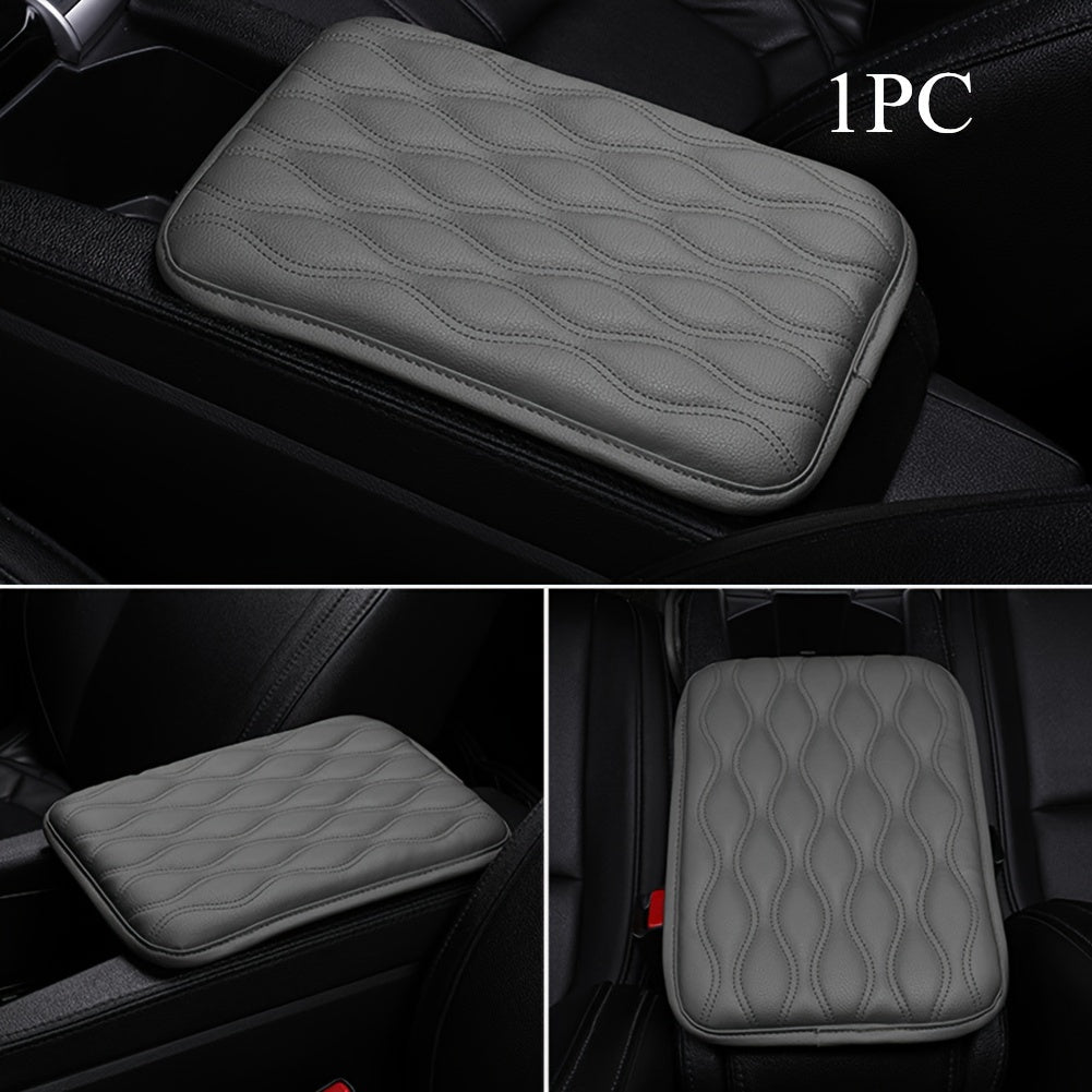1PC Leather Car Armrest Mat, Universal Interior Auto Armrests StoraBox Mats Dust-proof Cushion Cover Armrest Waterproof Protector