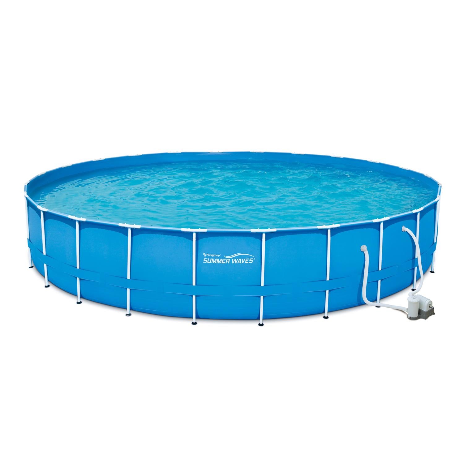 Summer Waves 24 ft Active Frame Round Above Ground Swimming Pool