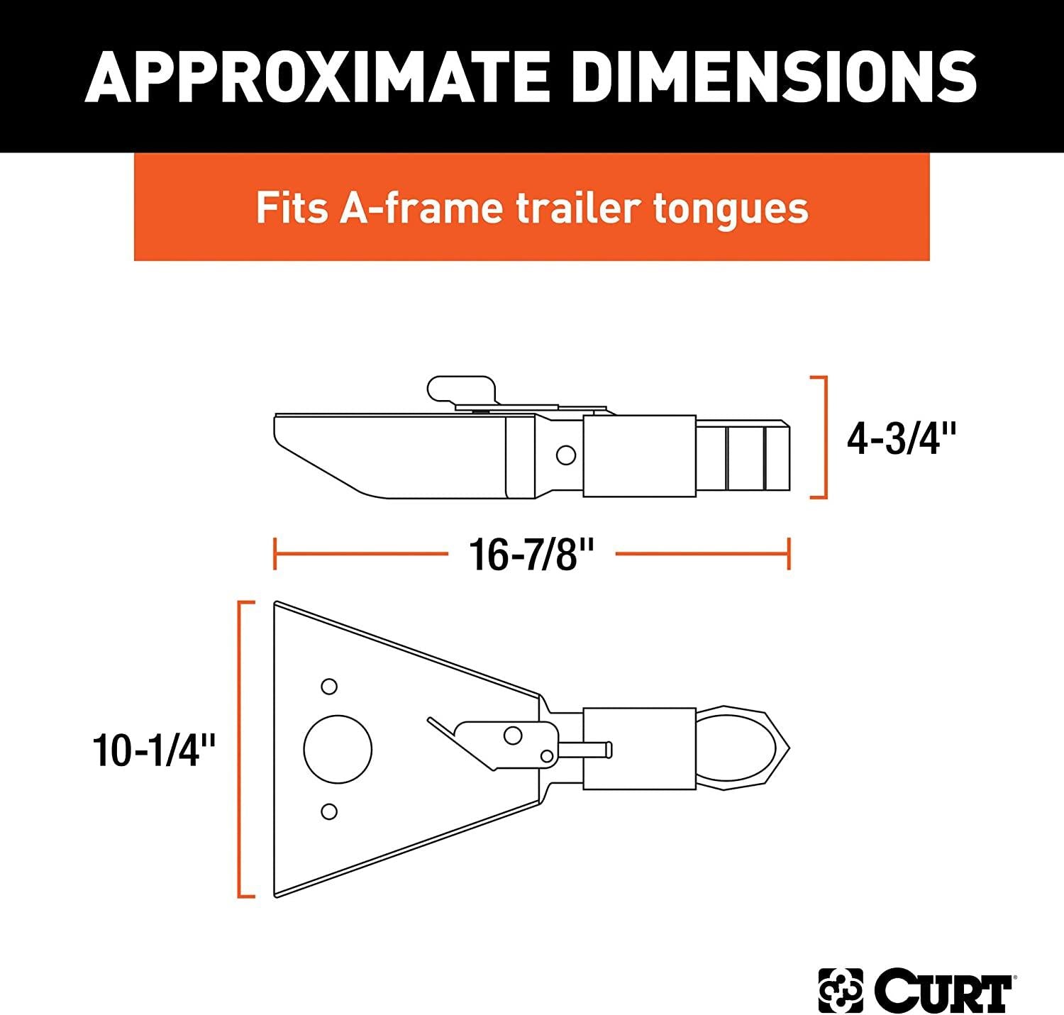 CURT 25227 Black A-Frame Trailer Coupler, 2-5/16-Inch Hitch Ball, 12,500 lbs