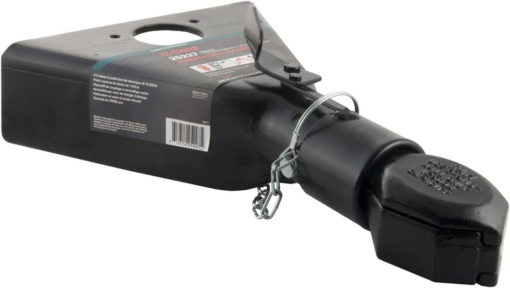 CURT 25227 Black A-Frame Trailer Coupler, 2-5/16-Inch Hitch Ball, 12,500 lbs