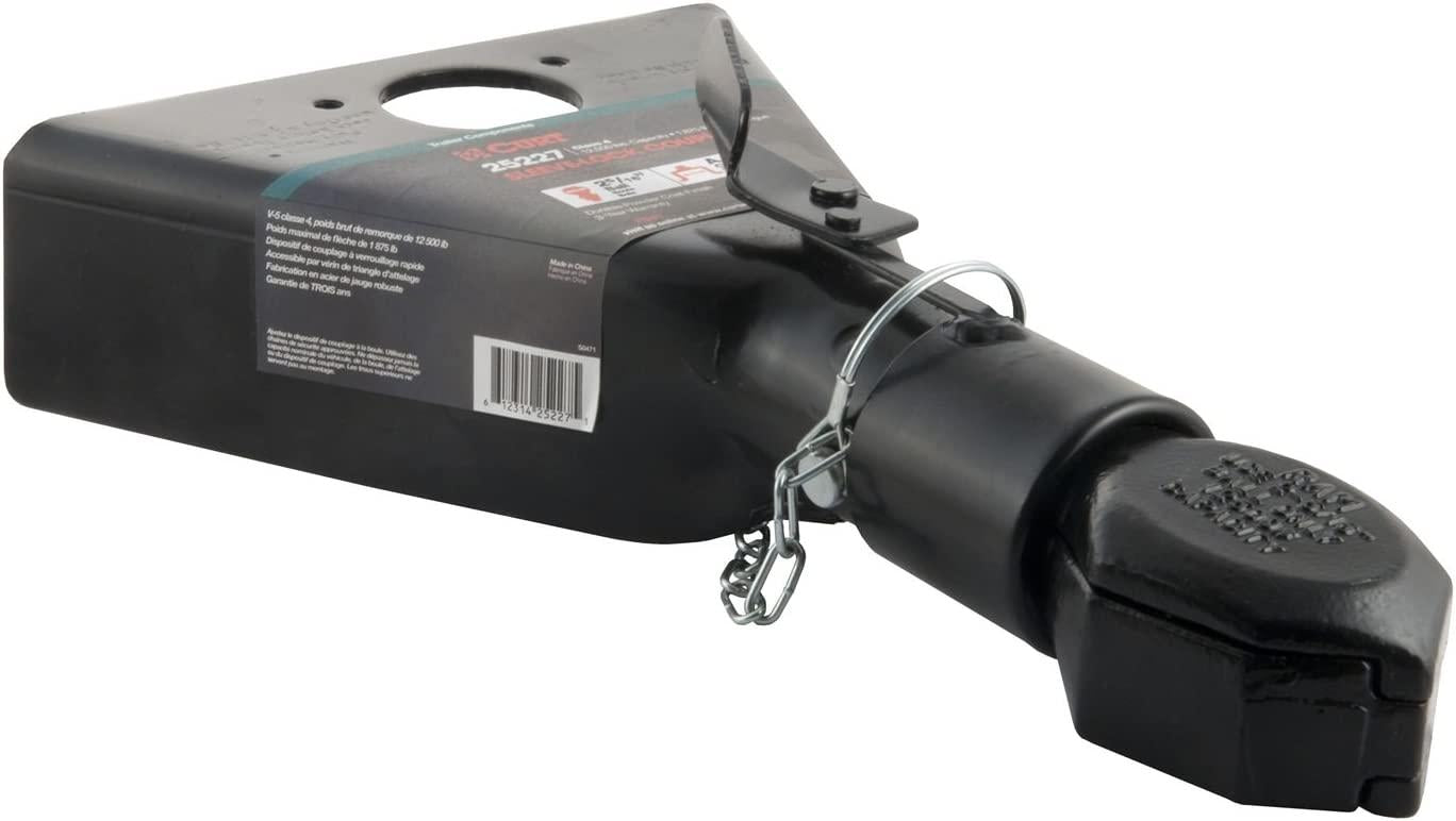CURT 25227 Black A-Frame Trailer Coupler, 2-5/16-Inch Hitch Ball, 12,500 lbs