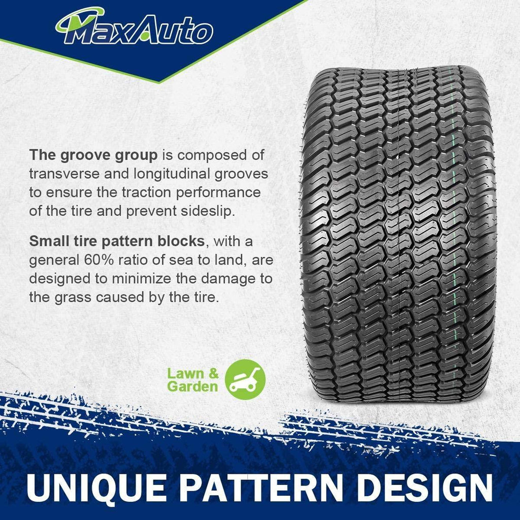 MaxAuto 22X11-10 Turf Lawn Mower Tractor Riding Garden Tire, P332 4PR Load Range B,2Pcs