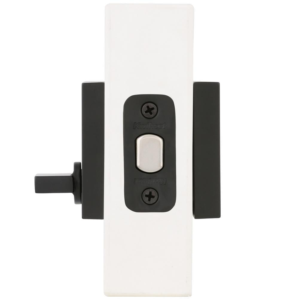 Downtown Low Profile Iron Black Square Single Cylinder Contemporary Deadbolt featuring SmartKey Security