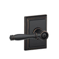 Birmingham Aged Bronze Privacy Bed/Bath Door Lever with Addison Trim