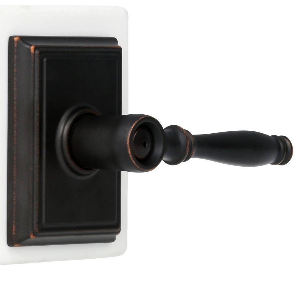 Birmingham Aged Bronze Privacy Bed/Bath Door Lever with Addison Trim