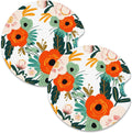 Nipichsha Car Cup Holder Coasters, Car Coasters for Cup Holders, 2 Pack Anti Slip Insert Coasters, Rubber Car Cup Mat with A Finger Notch, Cute Car Interior Accessories for Women Men(White Flower)