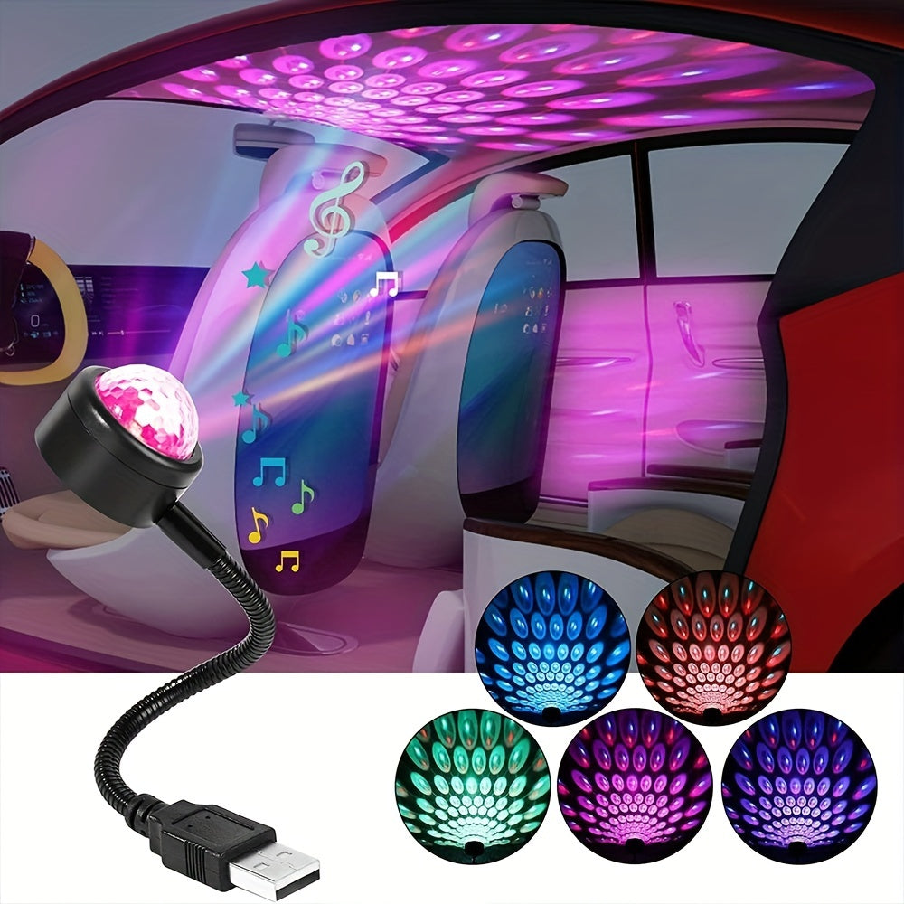 USB Music Rhythm Magic StaEffect Projection Lamp LED Party Disco StaLight Romantic Atmosphere LED Light For Cars Bedrooms Parties