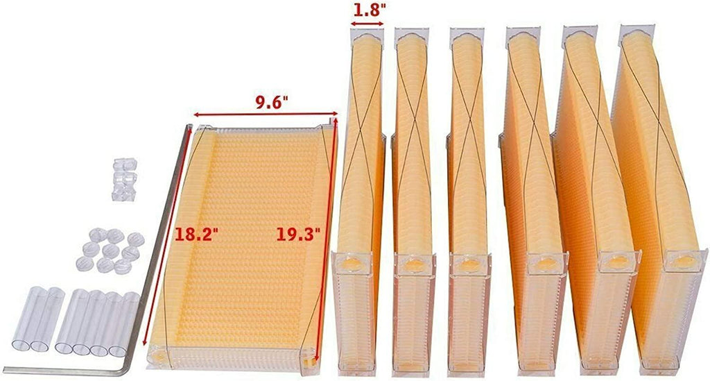 Auto Beehive Frame Comb - Tberar 7Pcs Automatic Wooden Beehive House, Auto Honey Hive Beehive Frames, Beekeeping Wooden House Beehive Boxes, Beehives and Supplies Starter Kit for Beekeepers