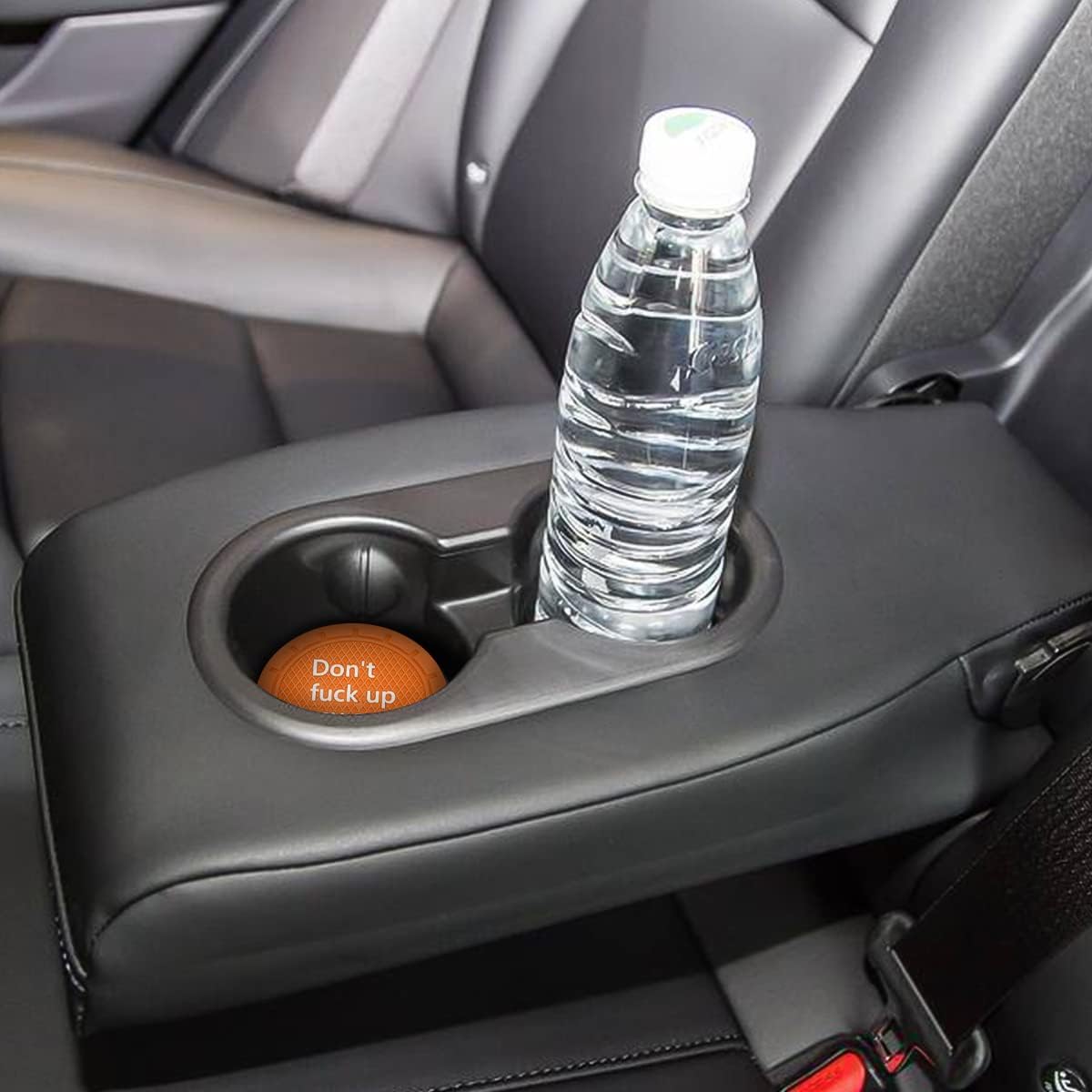 8sanlione Car Cup Coaster, 4Pcs 2.75 Inch Auto Cup Holder Insert Coasters, Anti-Slip Waterproof Embedded Drink Mat, Automotive Interior Accessories for Men and Women (D Orange/4PCS)