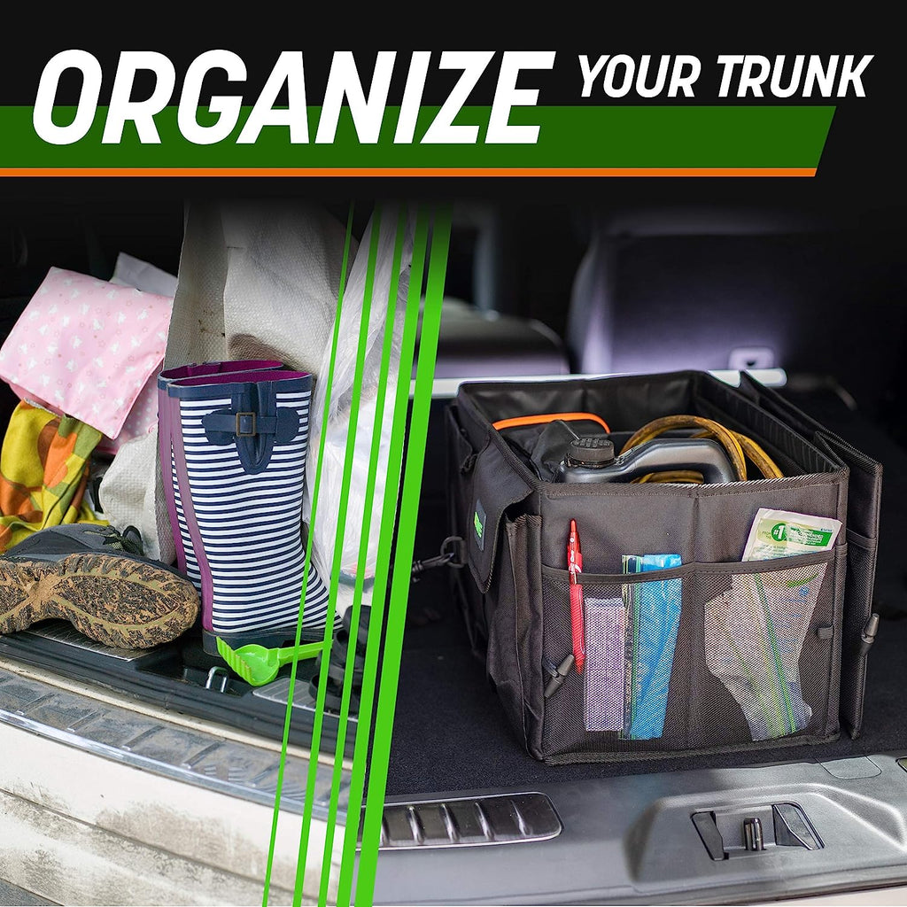 DRIVE AUTO PRODUCTS - Compact Car Trunk Organizer with Adjustable Straps, Tan
