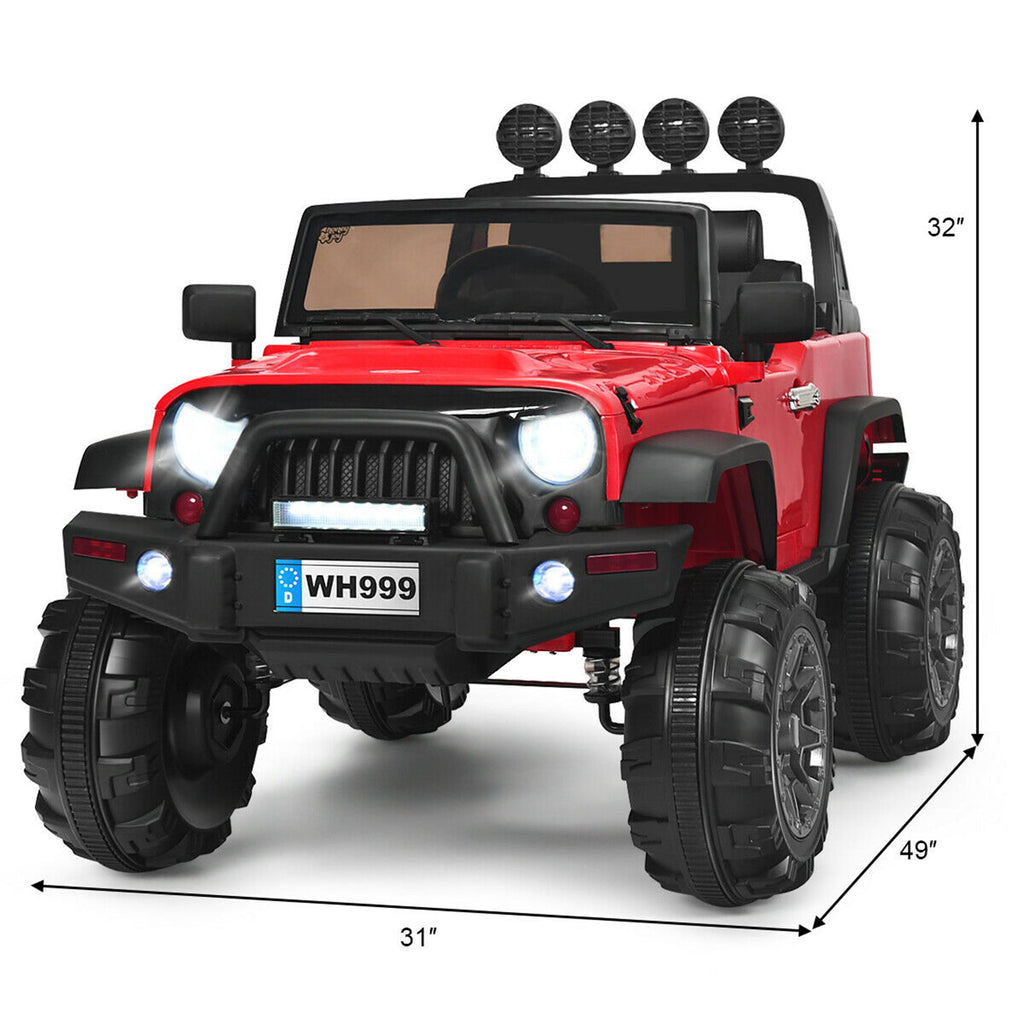 Gymax Electric Kids Ride On 12V Truck Car w/ MP3 Remote Control Red