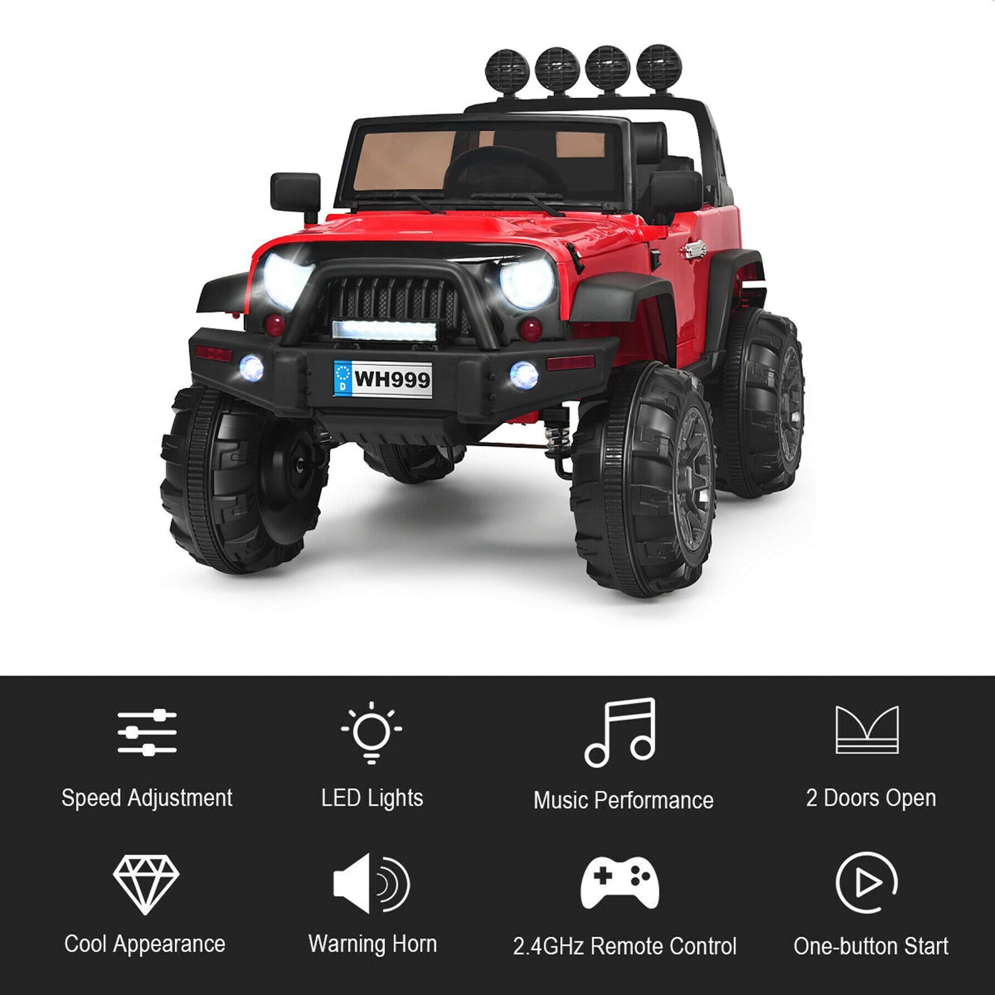 Gymax Electric Kids Ride On 12V Truck Car w/ MP3 Remote Control Red