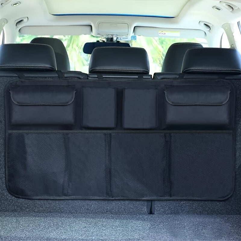 Car Trunk Organizer, Adjustable Backseat StoraBag Net High Capacity Multi-use Oxford Automobile Seat Back Organizers Universal Gifts