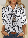 Casual Abstract Print Single-Breasted Shirt