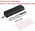 Screwdriver ES120 Electric Screwdriver Bits Set Electric Motion Control Rechargeable Screwdriver Kit with 2 Bits Hand Tools - (Color: 304  Steel)