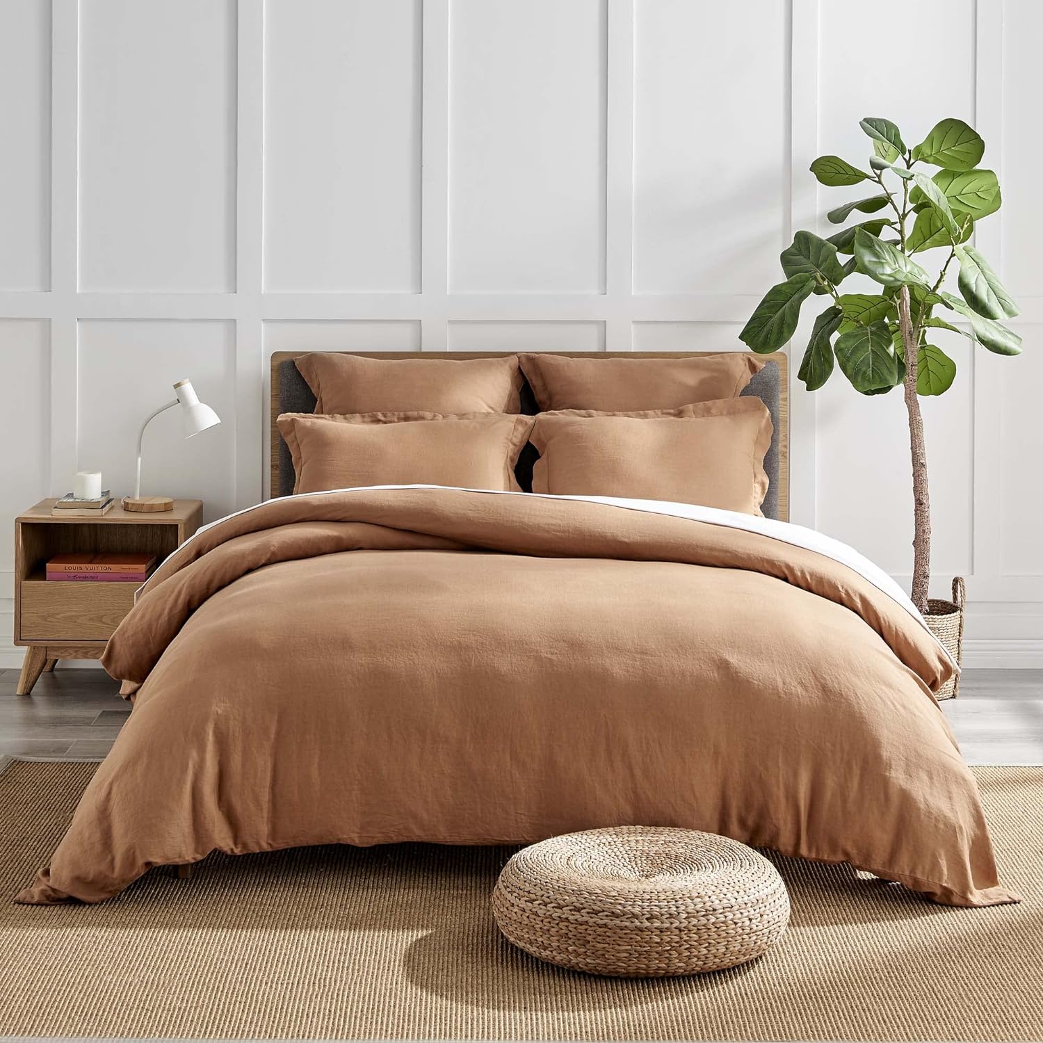 Levtex Home - Linen - Full/Queen Duvet Cover - Washed Linen in Sandstone - Duvet Cover Size (90 x 94in.)