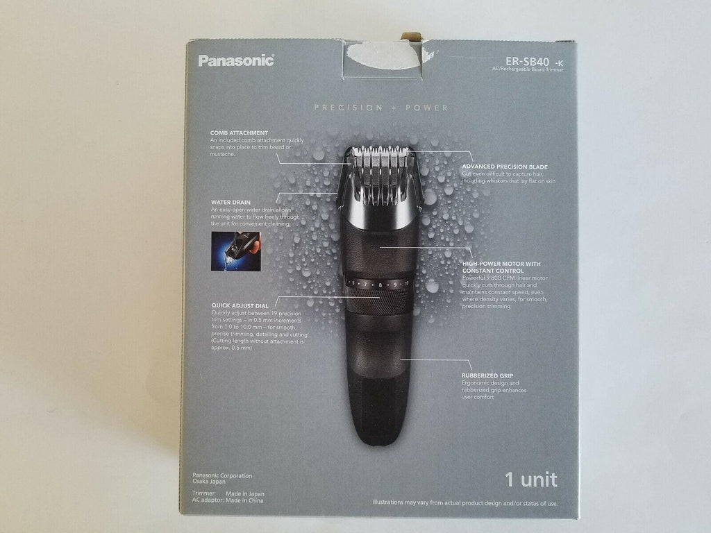 Panasonic Beard Trimmer, Cordless Precision Power, Hair Clipper, ER-SB40