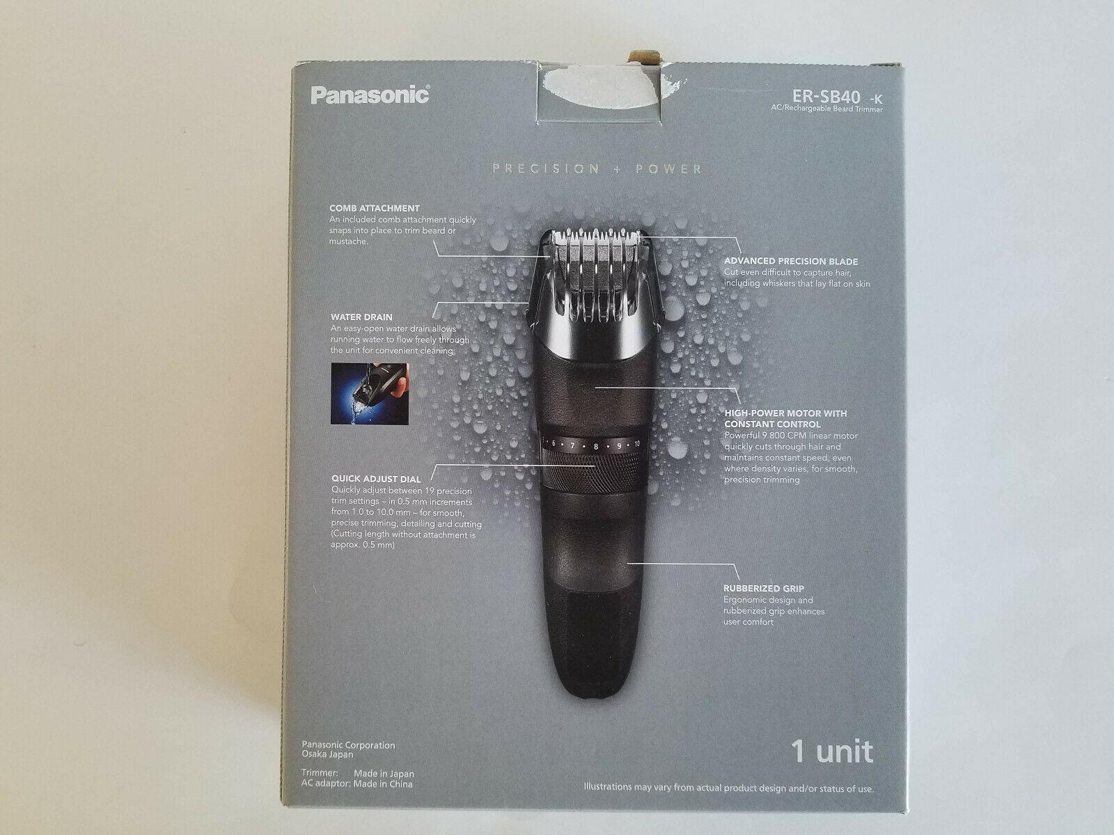 Panasonic Beard Trimmer, Cordless Precision Power, Hair Clipper, ER-SB40