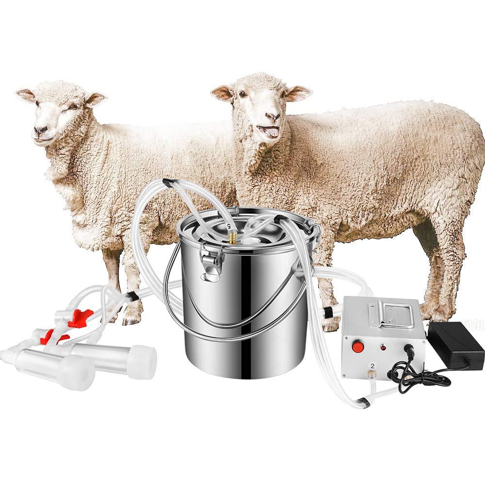 S SMAUTOP 7L Electric Pulsation MilMachine Single Bucket Piston Vacuum Pulsation MilMachine Goat MilSupplies for Cows Cattle or Sheep Optional (US Plug)