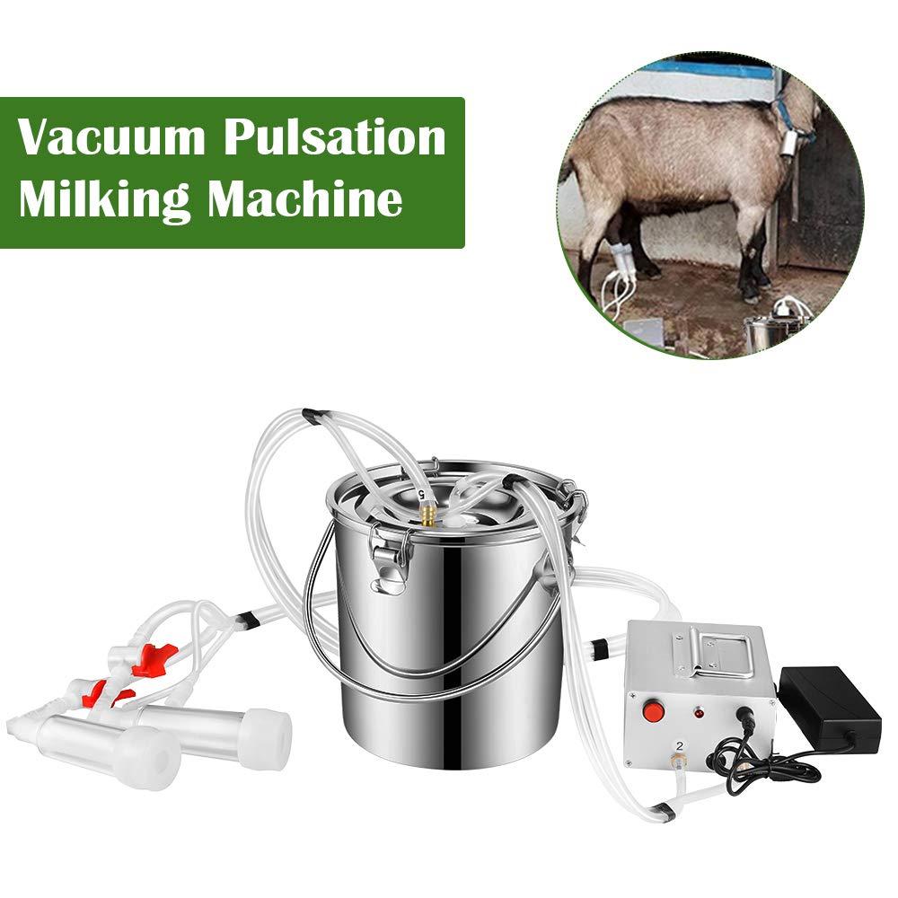 S SMAUTOP 7L Electric Pulsation MilMachine Single Bucket Piston Vacuum Pulsation MilMachine Goat MilSupplies for Cows Cattle or Sheep Optional (US Plug)