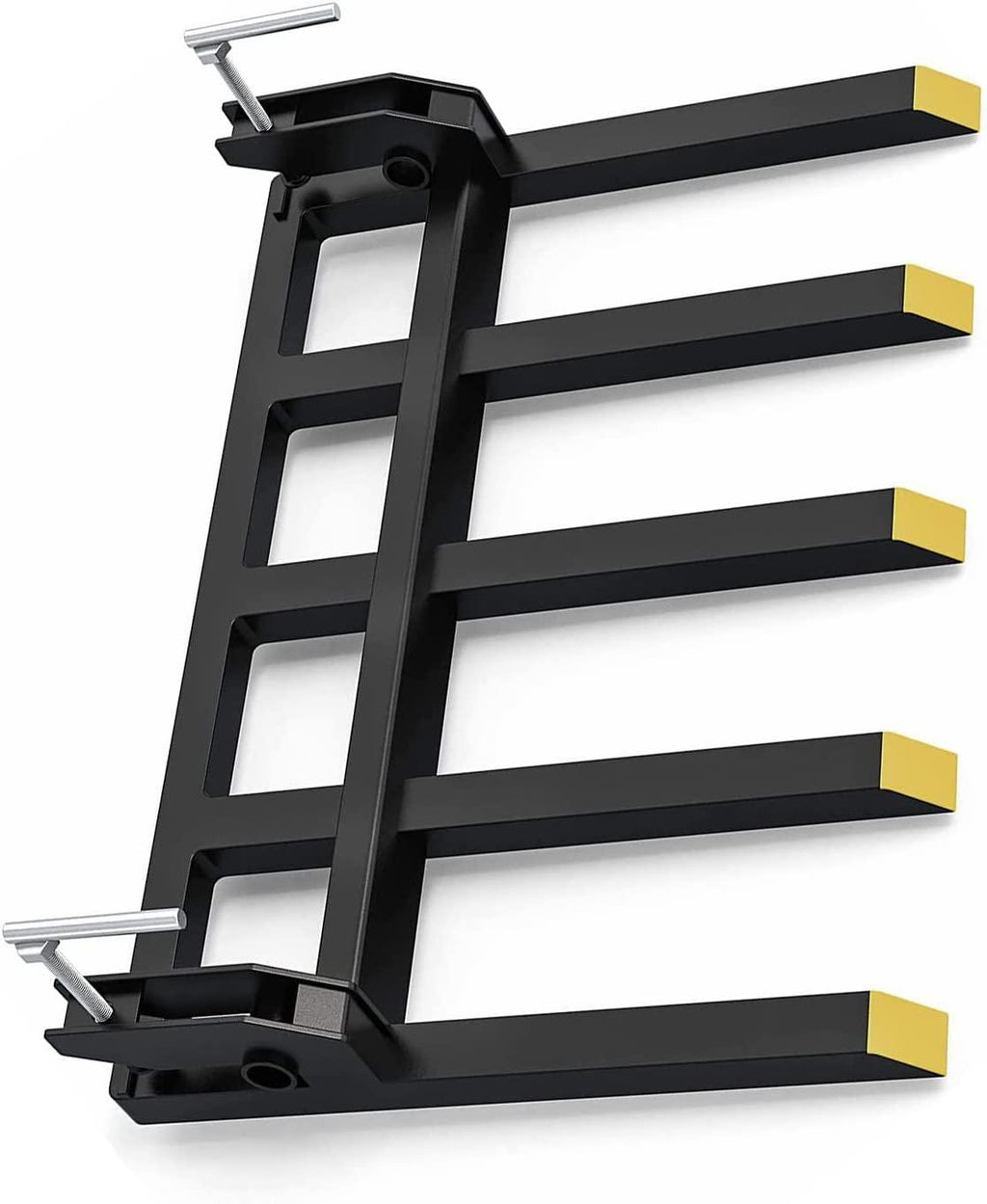 Clamp-on Debris Fork Attaches to a 48" Tractor Bucket to Clean up Fallen Limbs, Debris, or Yard Wwaste.