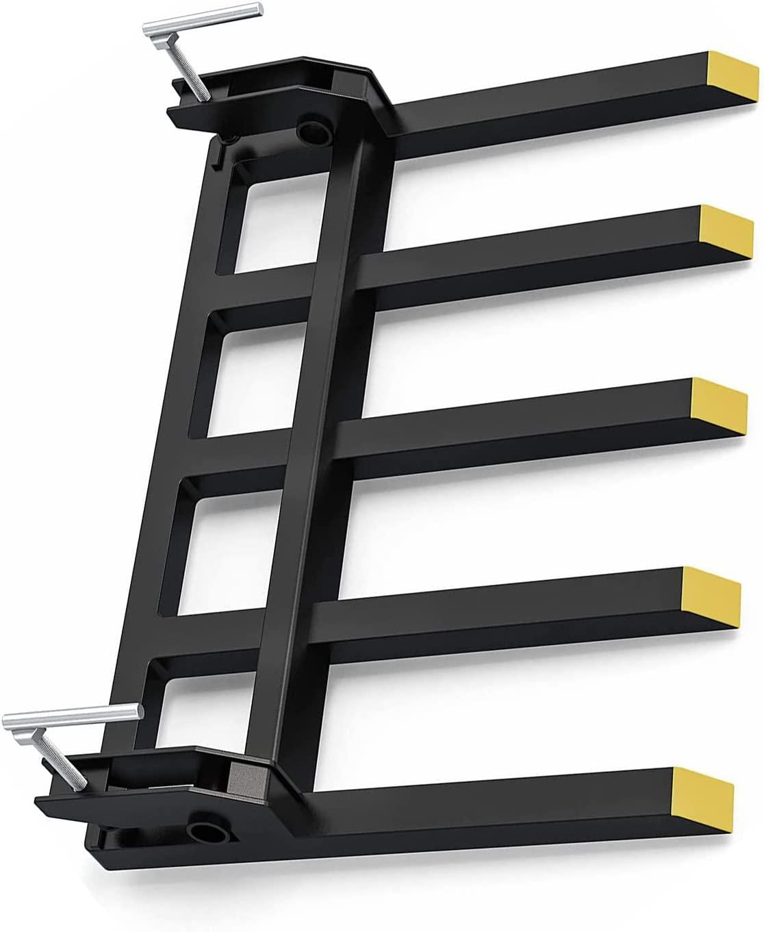 Clamp-on Debris Fork Attaches to a 48" Tractor Bucket to Clean up Fallen Limbs, Debris, or Yard Wwaste.