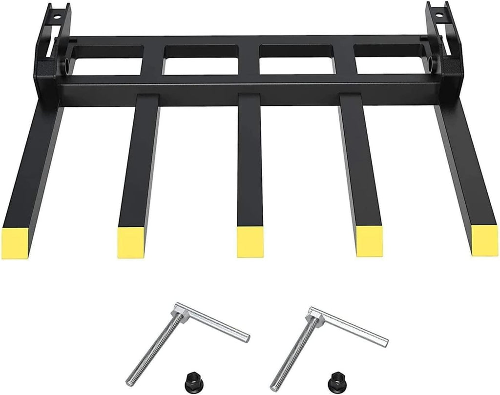Clamp-on Debris Fork Attaches to a 48" Tractor Bucket to Clean up Fallen Limbs, Debris, or Yard Wwaste.