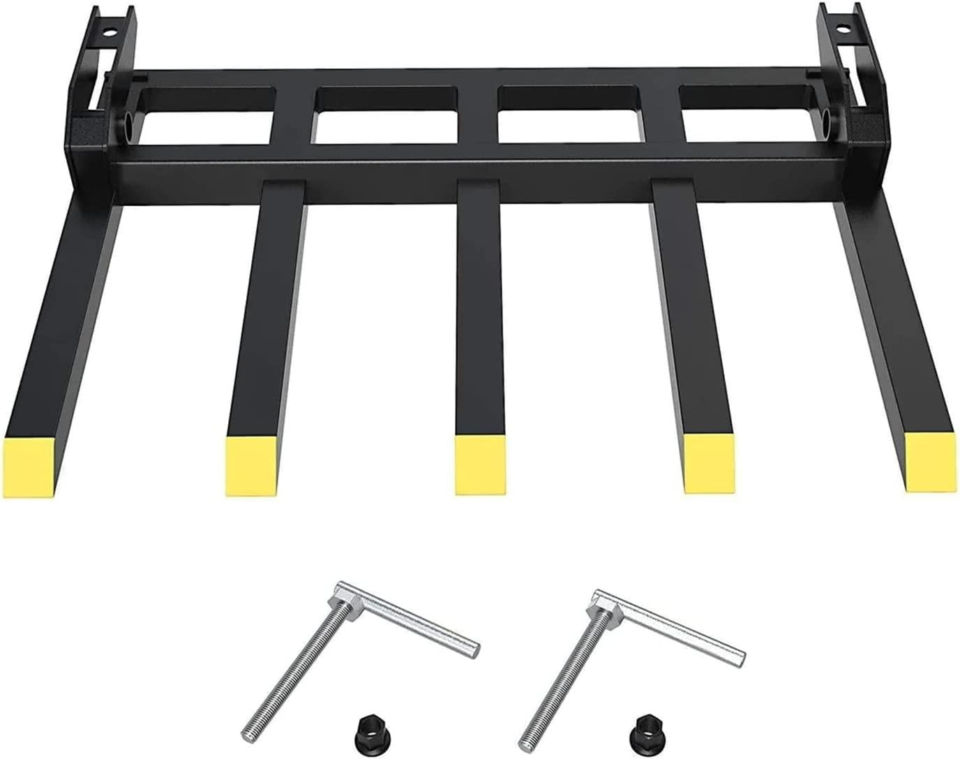 Clamp-on Debris Fork Attaches to a 48" Tractor Bucket to Clean up Fallen Limbs, Debris, or Yard Wwaste.
