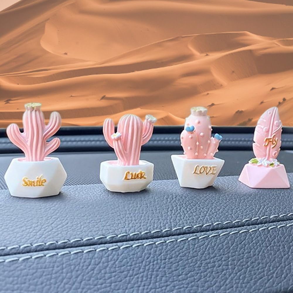 ZOSTLAND 5pcs Cute Car Air Vent Clip Decoration,Car Air Fresheners, Funny Car Vent Clip，Personalized Automotive Interior Decoration Accessories,Car Decor Gift for Women,Girl,Men (5pcs Cactus Pink)