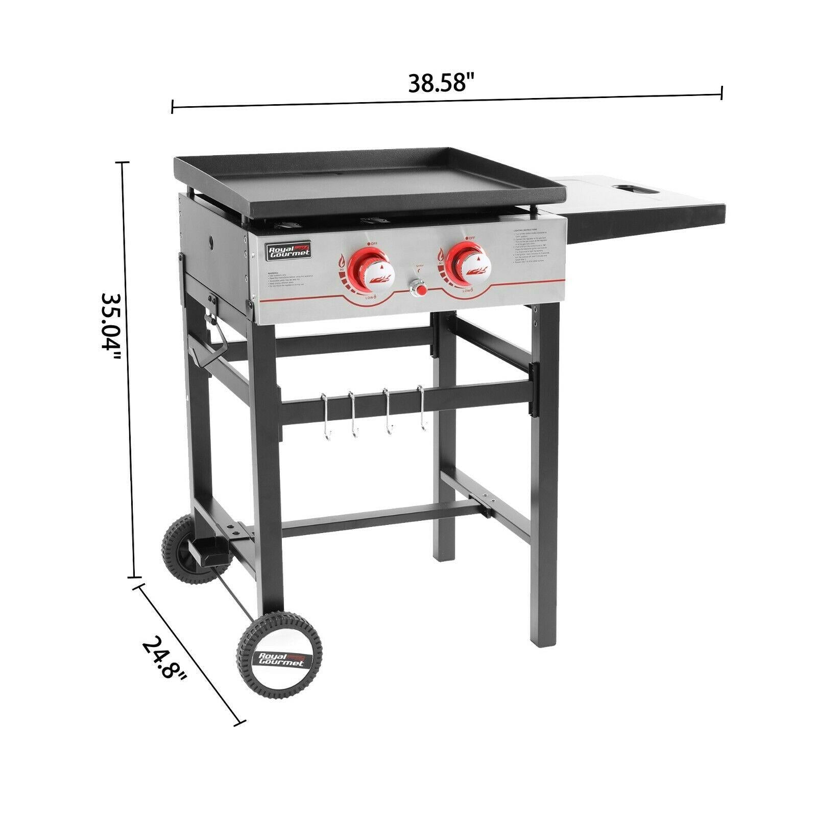 23-Inch 2-Burner Outdoor Flat Top Propane Gas Grill Griddle GB2000