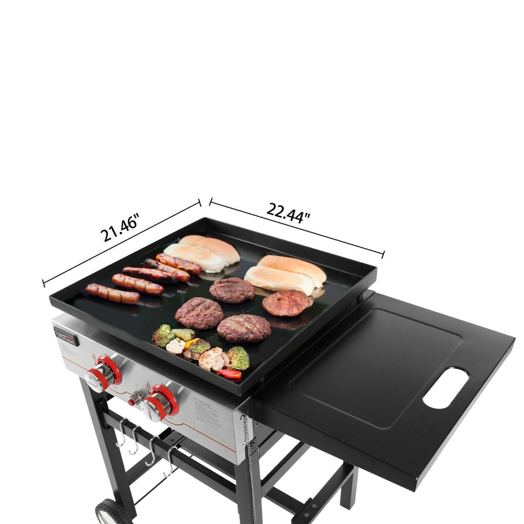 23-Inch 2-Burner Outdoor Flat Top Propane Gas Grill Griddle GB2000