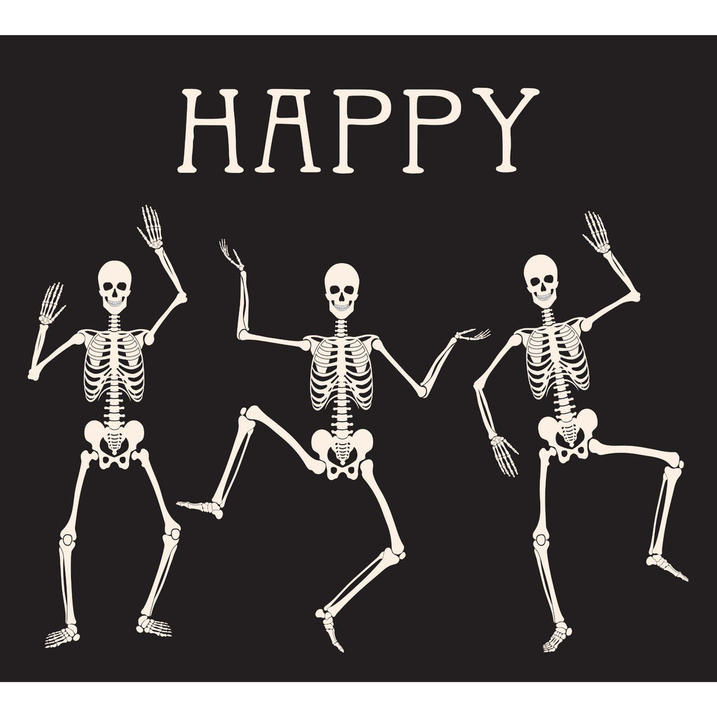 7' x 8' Black and White SkelDancing Halloween Split Car GaraDoor Banner