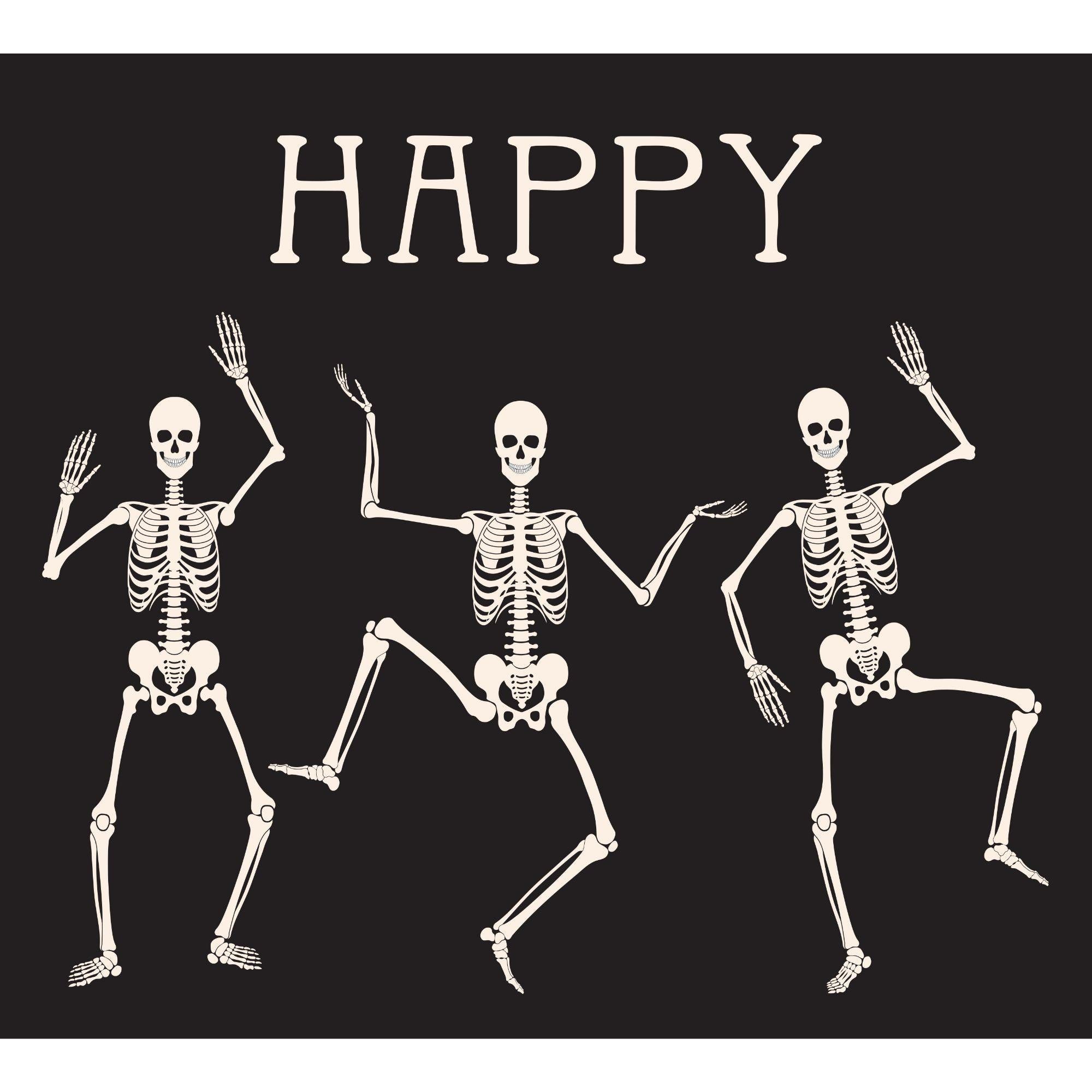 7' x 8' Black and White SkelDancing Halloween Split Car GaraDoor Banner