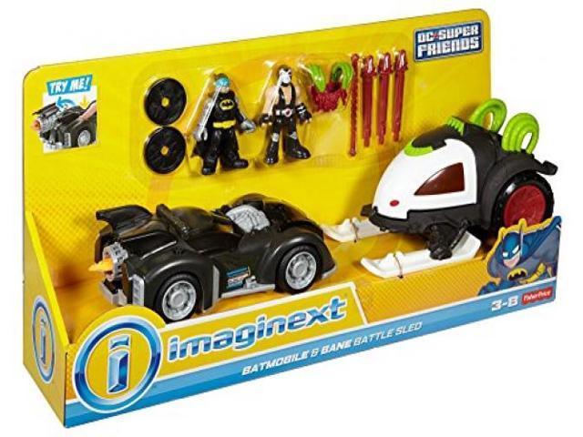 Super Friends  Batmobile &amp; Bane Sled Action Figure